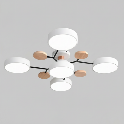 Modern ceiling light fixture gray background
