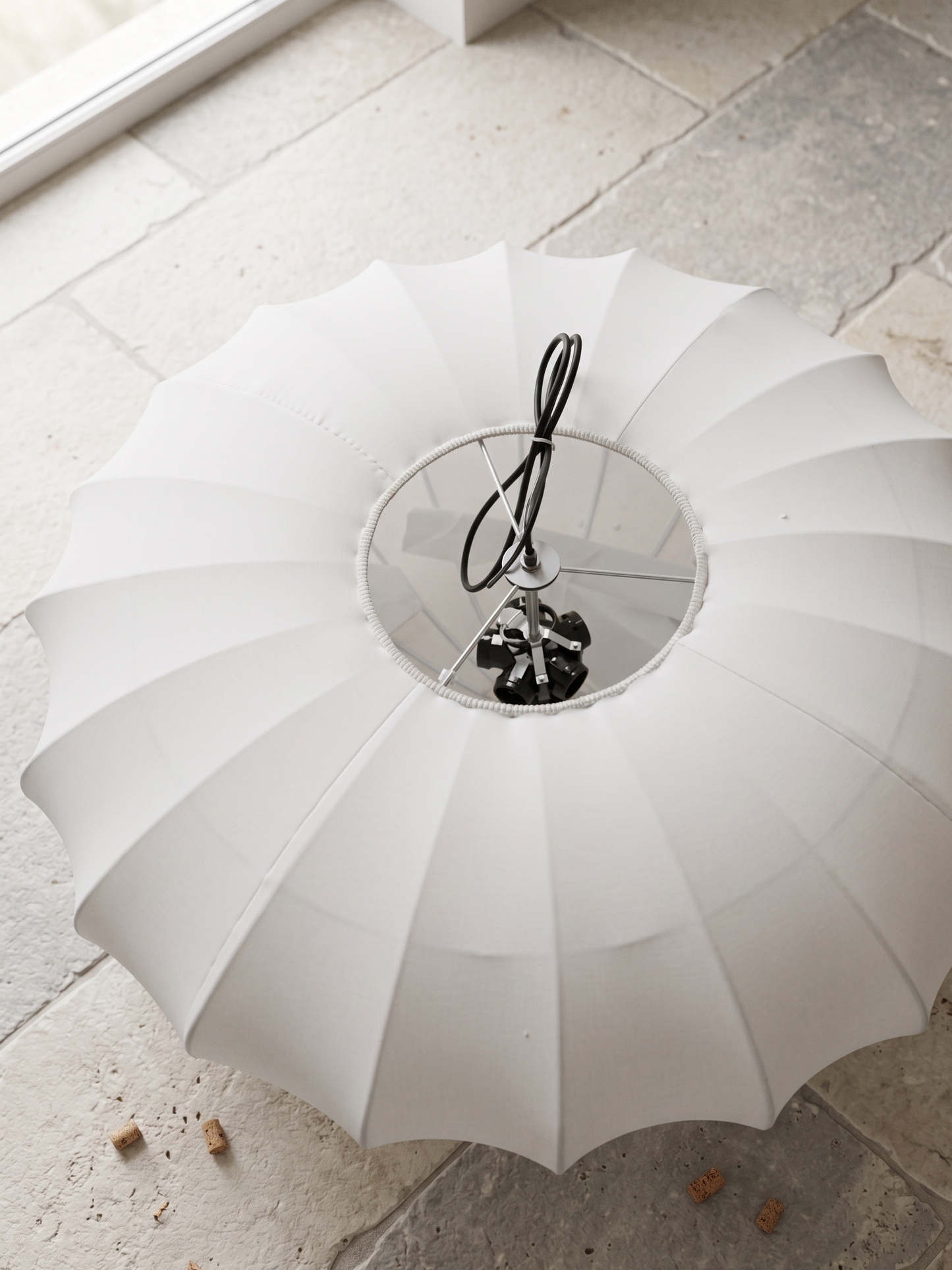 Wabi Sabi | Kitchen Pendant Lighting with Nordic Cream Fabric Shade | Elegant Design for Home & Office