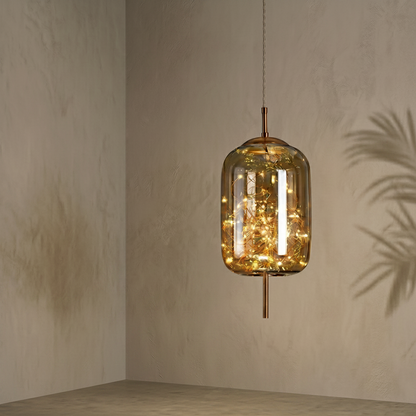 Elegant Glass Pendant Light | Nordic Style Chandelier with LED Star Lighting | Perfect for Kitchen and Home Decor 4