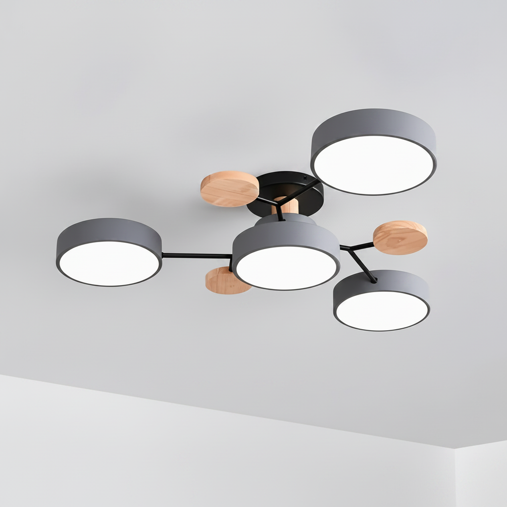 Ceiling light fixture with dimensions labeled on a plain background