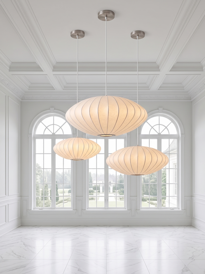 Nordic Silk | Modern Chandelier Light with Dimmable Feature | Elegant Design for Dining Room Ambiance
