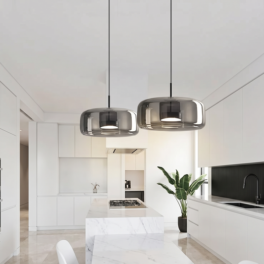 Elegant Glass Pendant Light | Modern Kitchen Pendant Lighting with Dimmable Feature | Stylish Design for Kitchen Island Ambiance