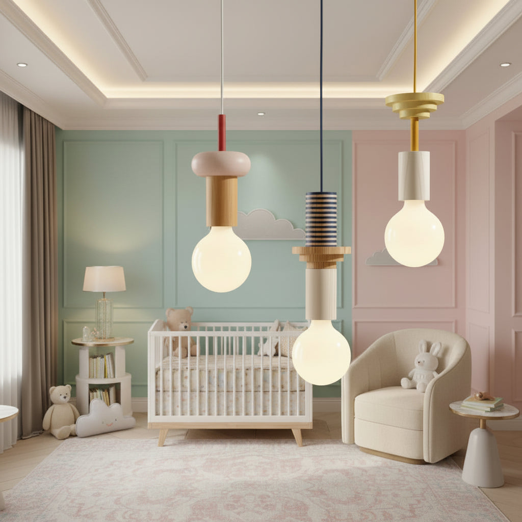 Geometric Pendant Light for Kids' Room with Colorful Design | Modern Illumination for Playful Spaces 1