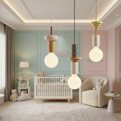 Geometric Pendant Light for Kids' Room with Colorful Design | Modern Illumination for Playful Spaces 1