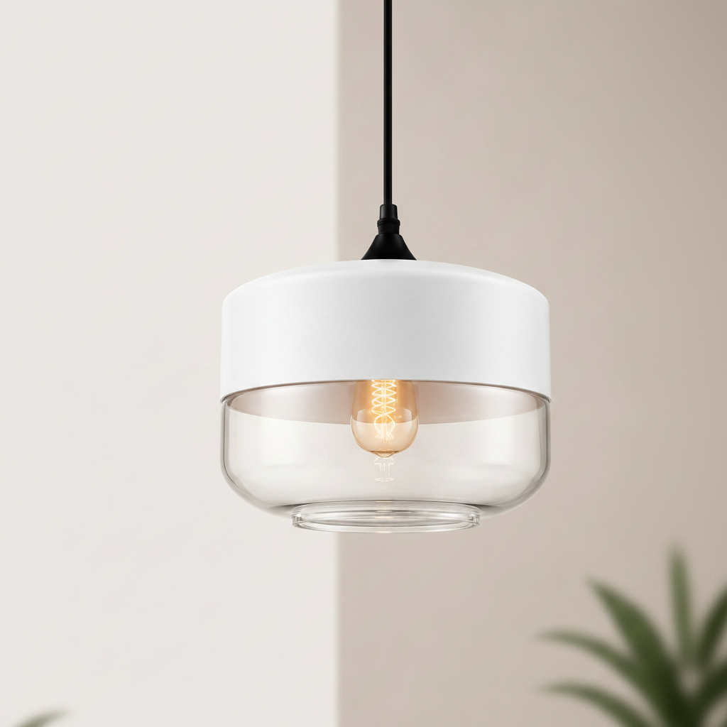Nordic | Glass Pendant Light with Wooden Accents | Modern Illumination for Any Room 17