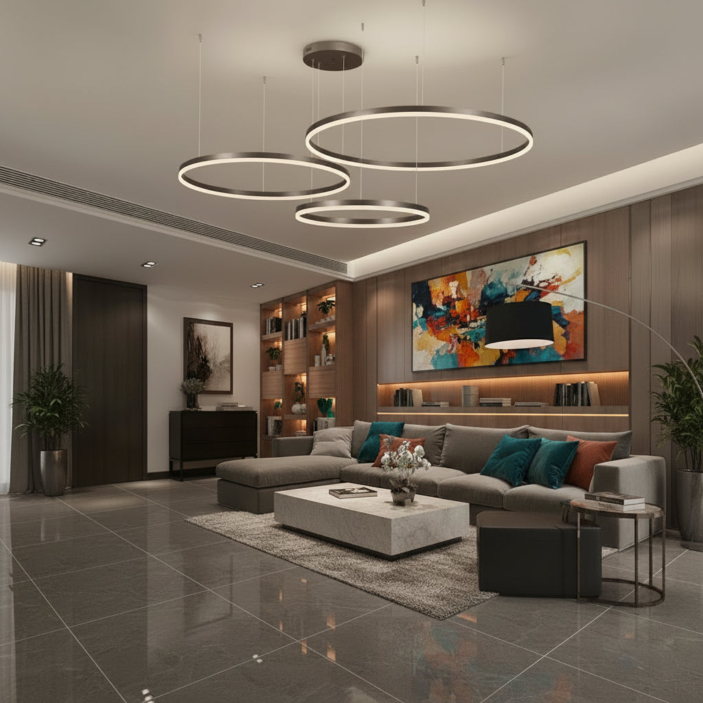 Modern Black Chandelier Light with Adjustable Brightness & Color Options | Elegant Dining Room Fixture for Stylish Home Decor 3