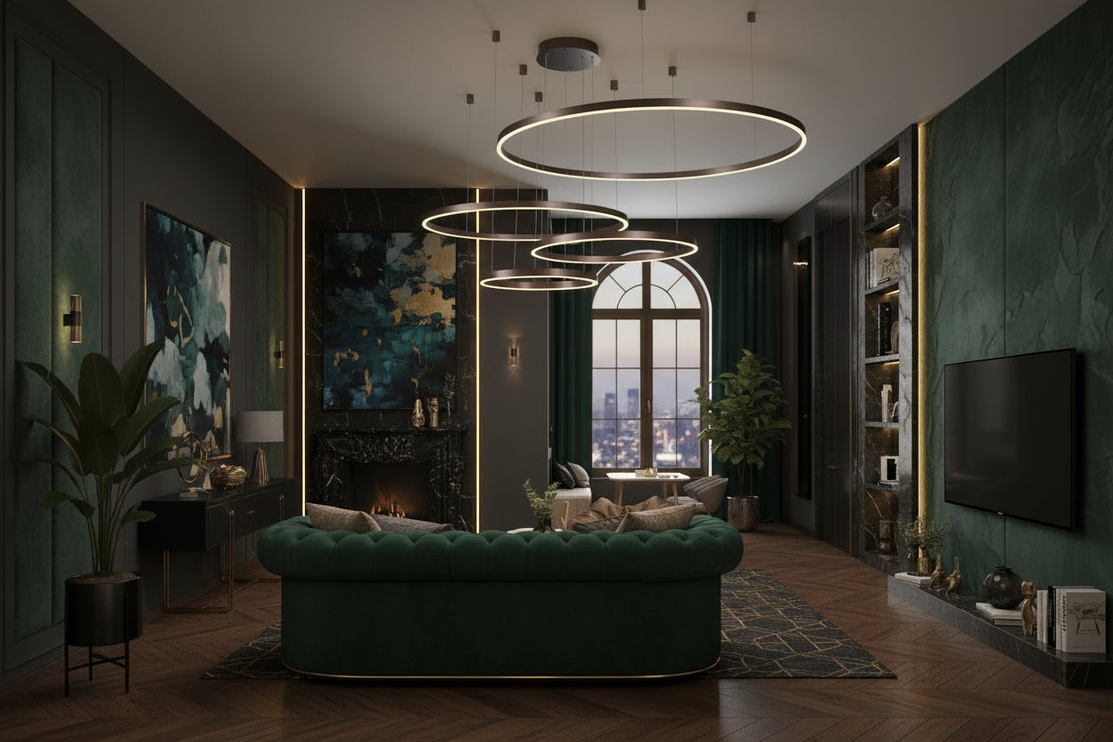 Modern Black Chandelier Light with Adjustable Brightness & Color Options | Elegant Dining Room Fixture for Stylish Home Decor 4