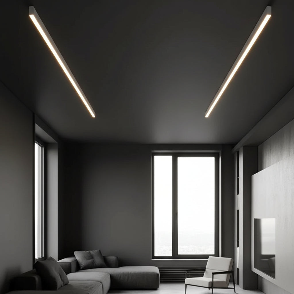Modern Minimalist | Linear LED Ceiling Light Fixture with Soft Acrylic Diffuser | Ideal Dining Room Lighting Solution 7