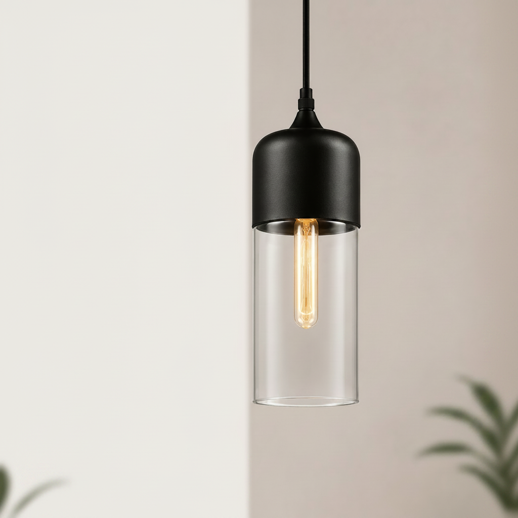 Nordic | Glass Pendant Light with Wooden Accents | Modern Illumination for Any Room 21