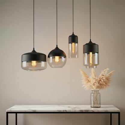 Nordic | Glass Pendant Light with Wooden Accents | Modern Illumination for Any Room 5