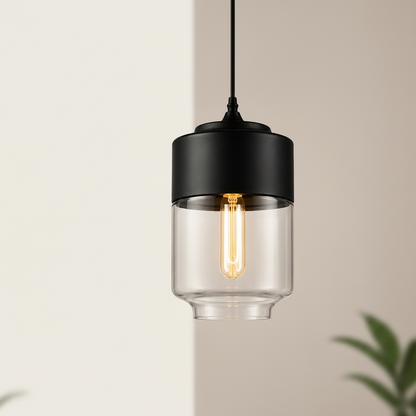 Nordic | Glass Pendant Light with Wooden Accents | Modern Illumination for Any Room 15