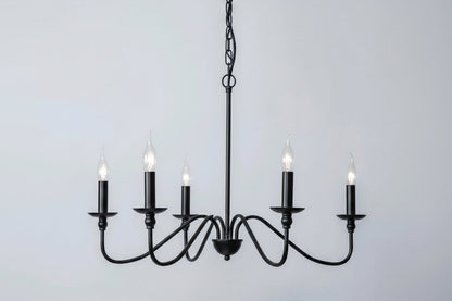 Retro Loft | Black Chandelier Light with Iron Finish | Elegant Fixture for Dining Rooms 11