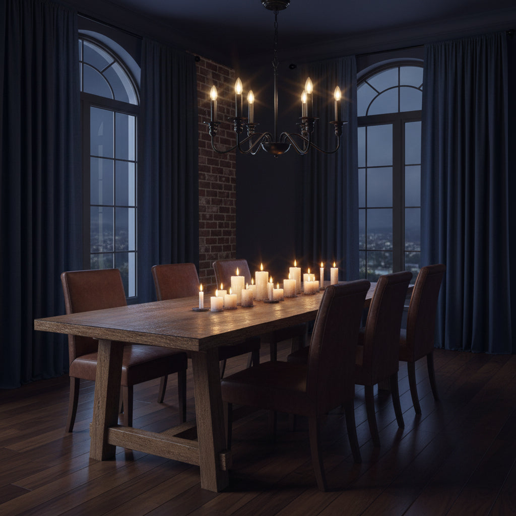 Retro Loft | Black Chandelier Light with Iron Finish | Elegant Fixture for Dining Rooms 3