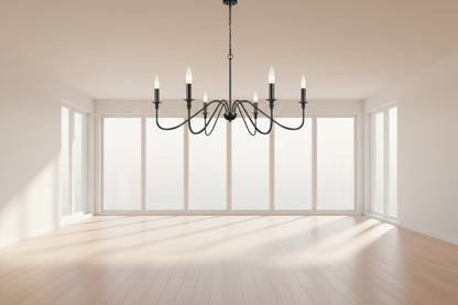 Retro Loft | Black Chandelier Light with Iron Finish | Elegant Fixture for Dining Rooms 4