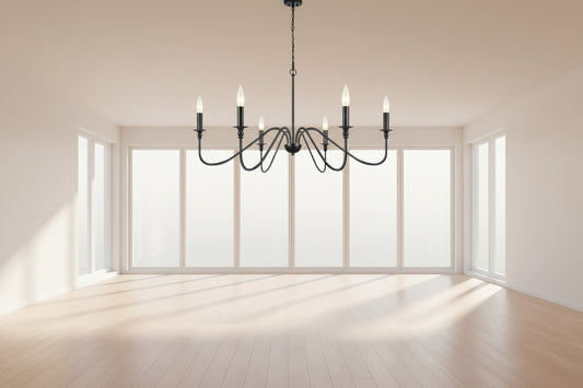 Retro Loft | Black Chandelier Light with Iron Finish | Elegant Fixture for Dining Rooms 4
