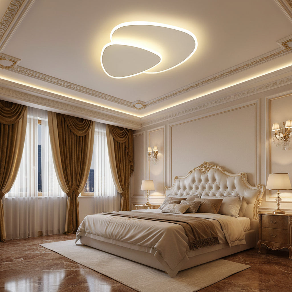 Stylish Flush Mount Ceiling Light with Soft Diffused Illumination | Modern Triangle Design for Elegant Home Decor 0
