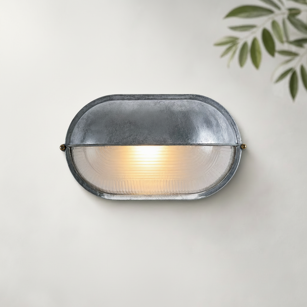 Wall-mounted light fixture with dimensions and features on a white background