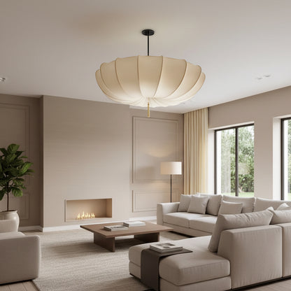 Wabi Sabi | Kitchen Pendant Lighting with Nordic Cream Fabric Shade | Elegant Design for Home & Office 3