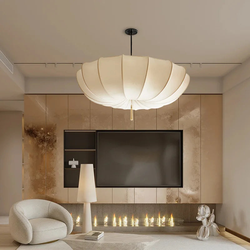 Wabi Sabi | Kitchen Pendant Lighting with Nordic Cream Fabric Shade | Elegant Design for Home & Office 4