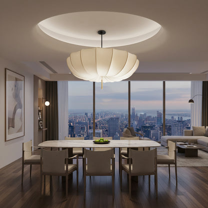 Wabi Sabi | Kitchen Pendant Lighting with Nordic Cream Fabric Shade | Elegant Design for Home & Office 5