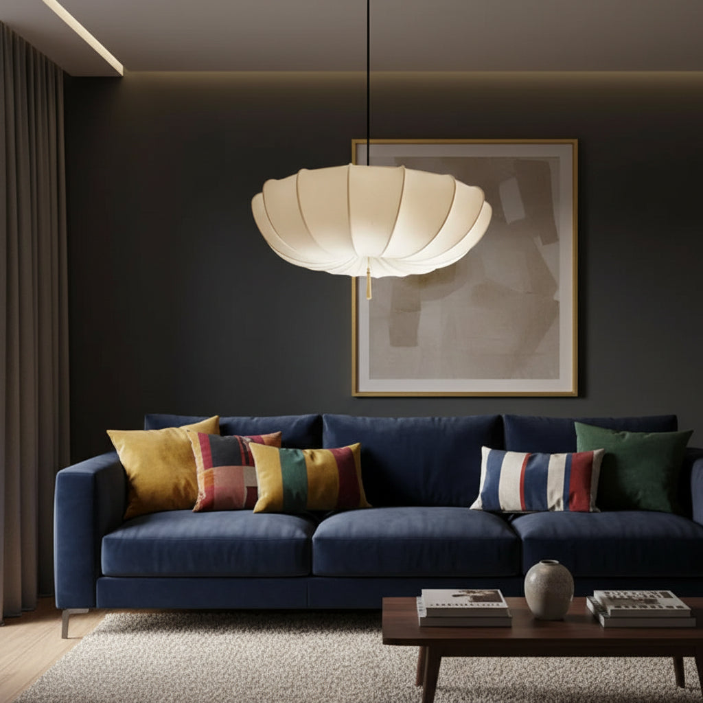 Wabi Sabi | Kitchen Pendant Lighting with Nordic Cream Fabric Shade | Elegant Design for Home & Office 6