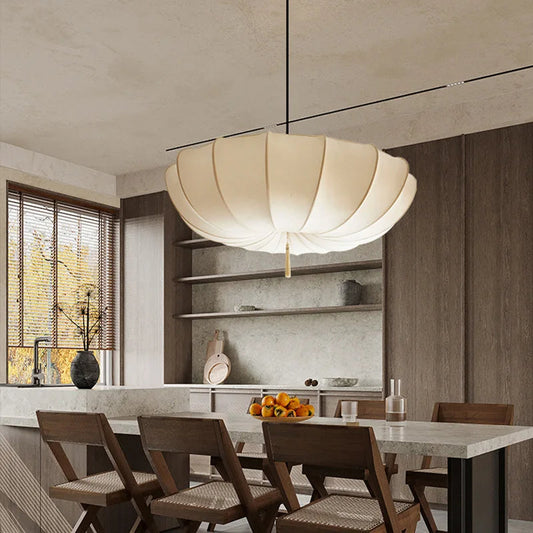 Wabi Sabi | Kitchen Pendant Lighting with Nordic Cream Fabric Shade | Elegant Design for Home & Office 7