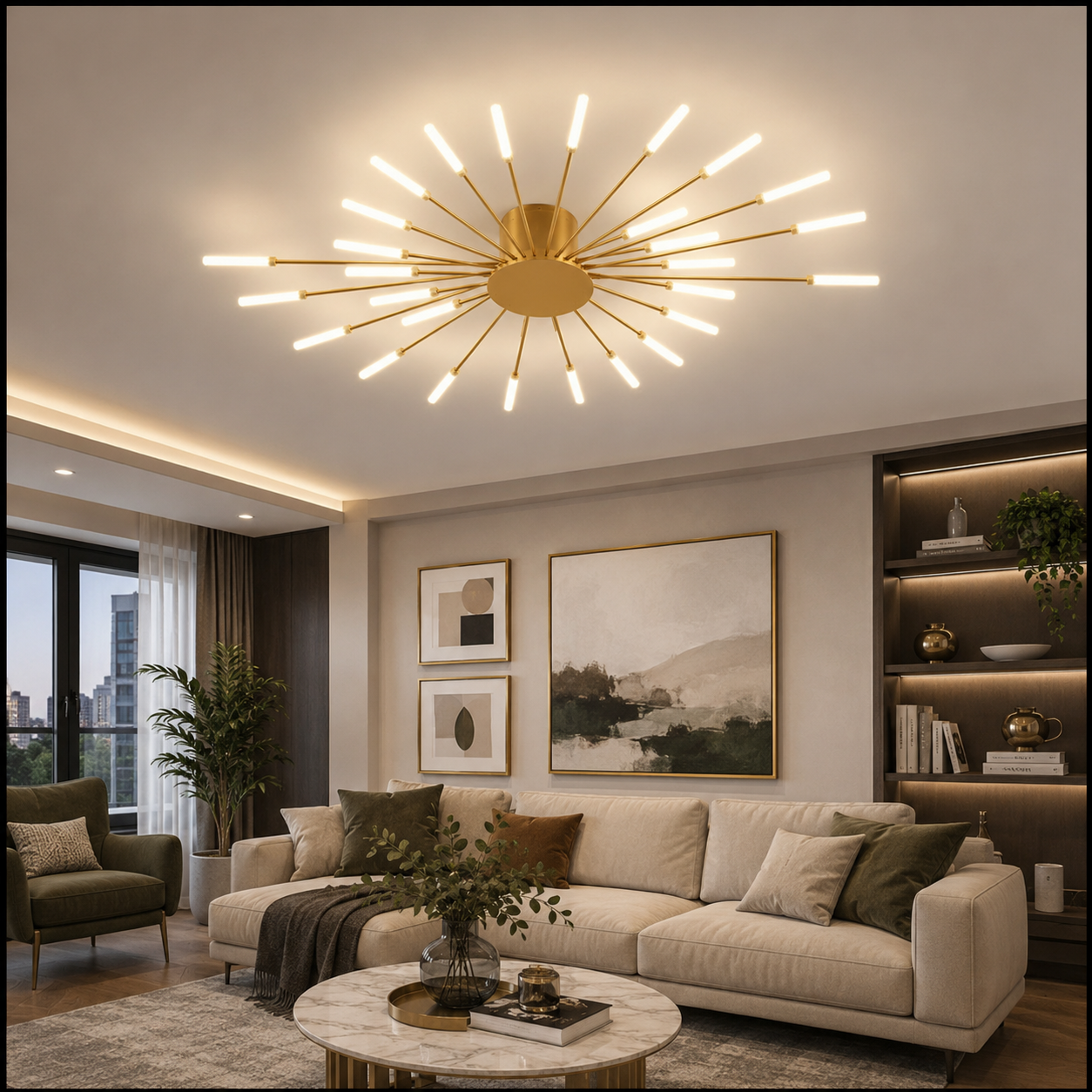Elegant Flush Mount Ceiling Light with LED Bulbs | Modern Design for Stunning Home Ambiance 14