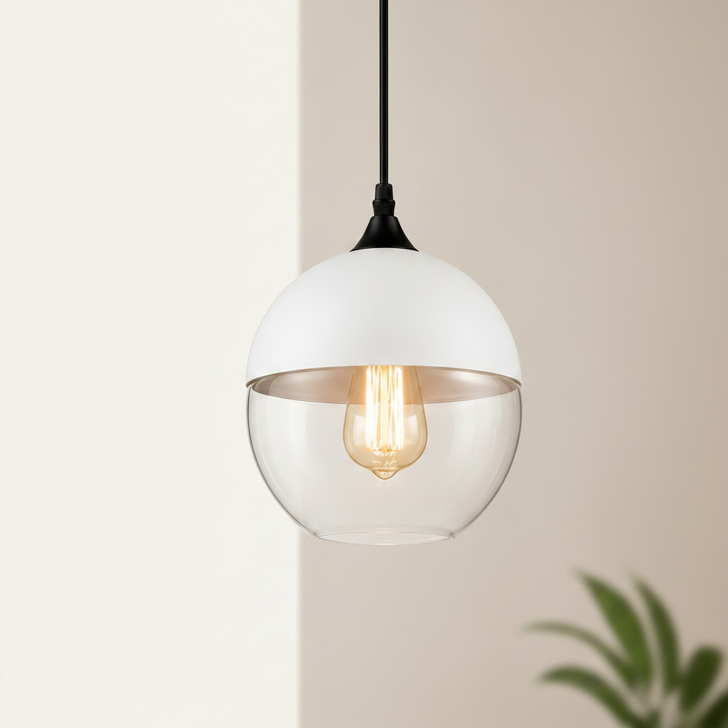 Nordic | Glass Pendant Light with Wooden Accents | Modern Illumination for Any Room 15