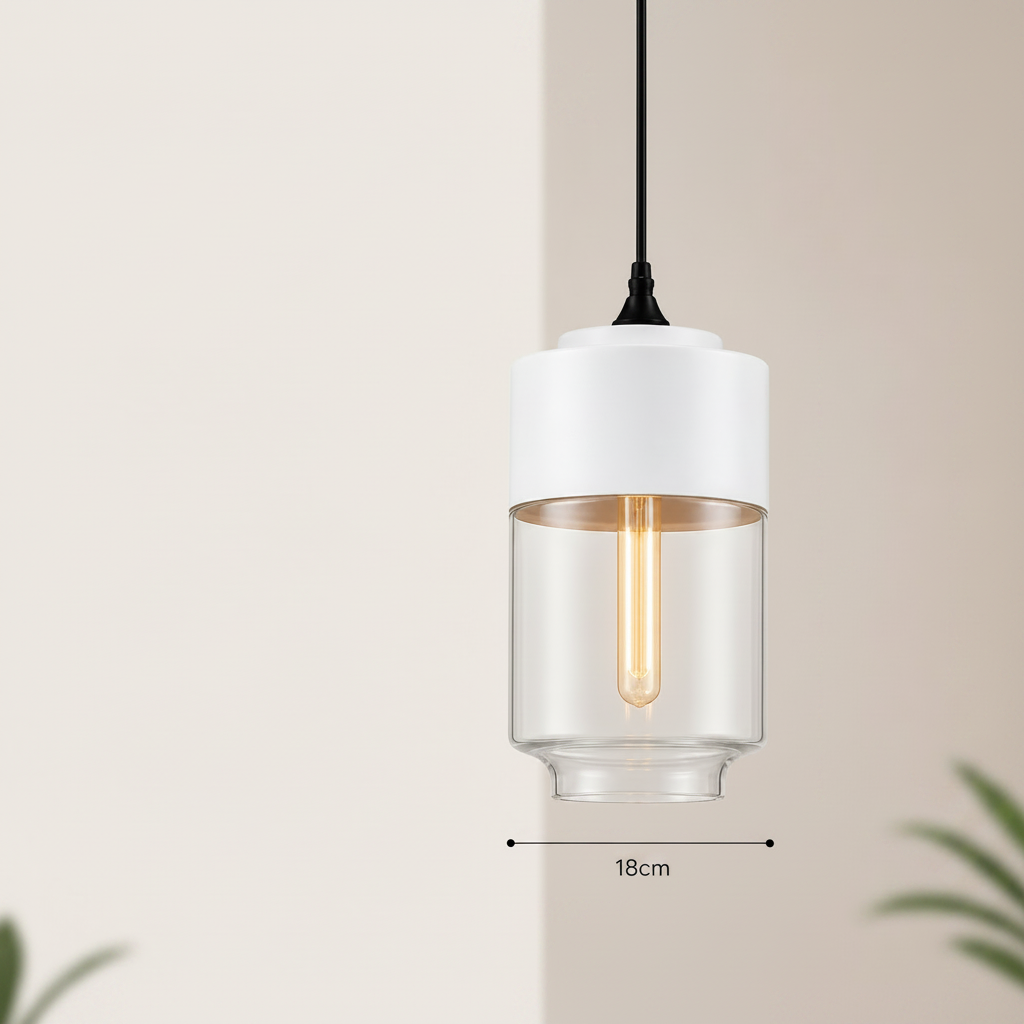 Nordic | Glass Pendant Light with Wooden Accents | Modern Illumination for Any Room 24