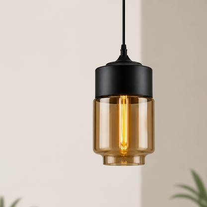 Nordic | Glass Pendant Light with Wooden Accents | Modern Illumination for Any Room 8