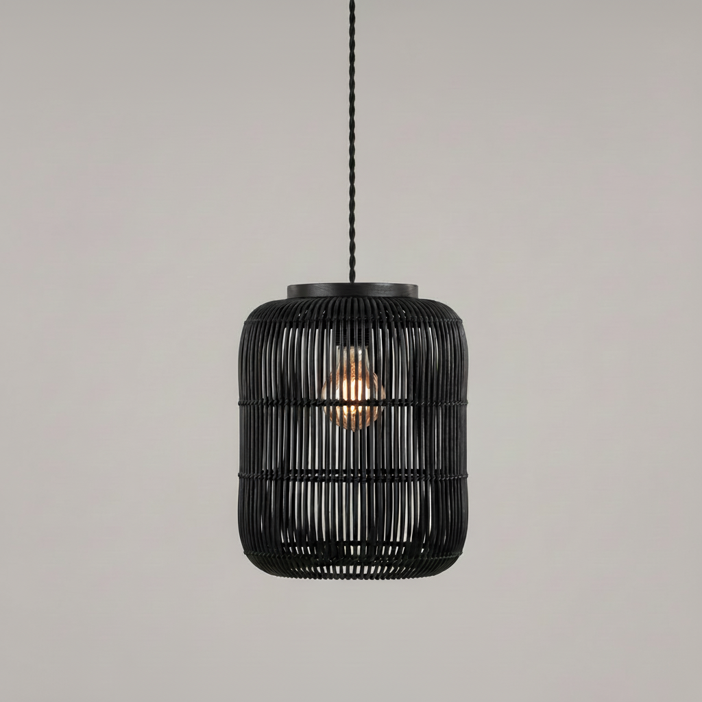 Elegant Rattan Pendant Light with Hand-Knitted Wicker Design | Cozy Ambiance for Living Spaces 3
