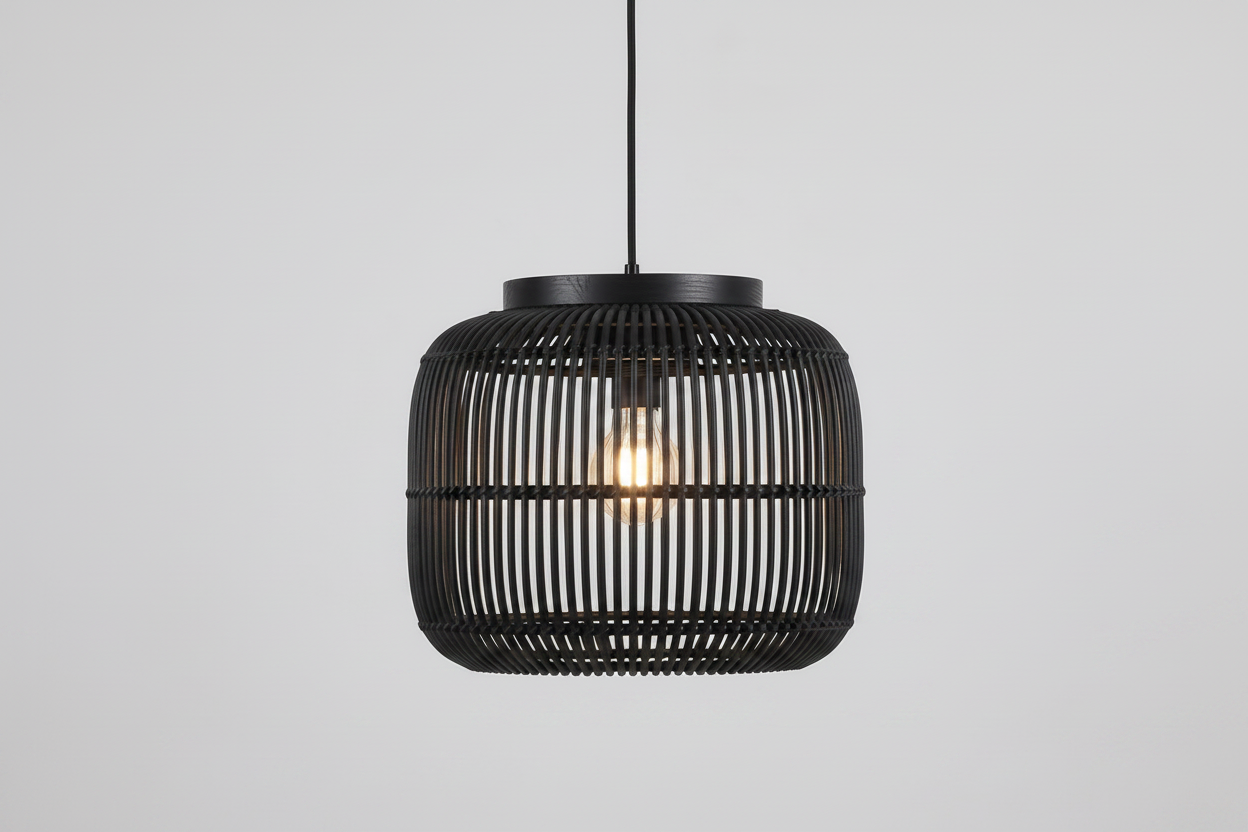 Elegant Rattan Pendant Light with Hand-Knitted Wicker Design | Cozy Ambiance for Living Spaces 1