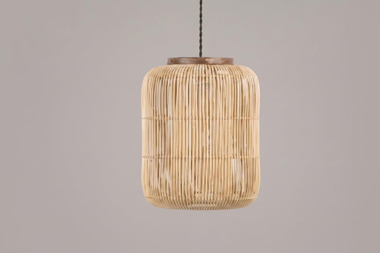 Elegant Rattan Pendant Light with Hand-Knitted Wicker Design | Cozy Ambiance for Living Spaces 2