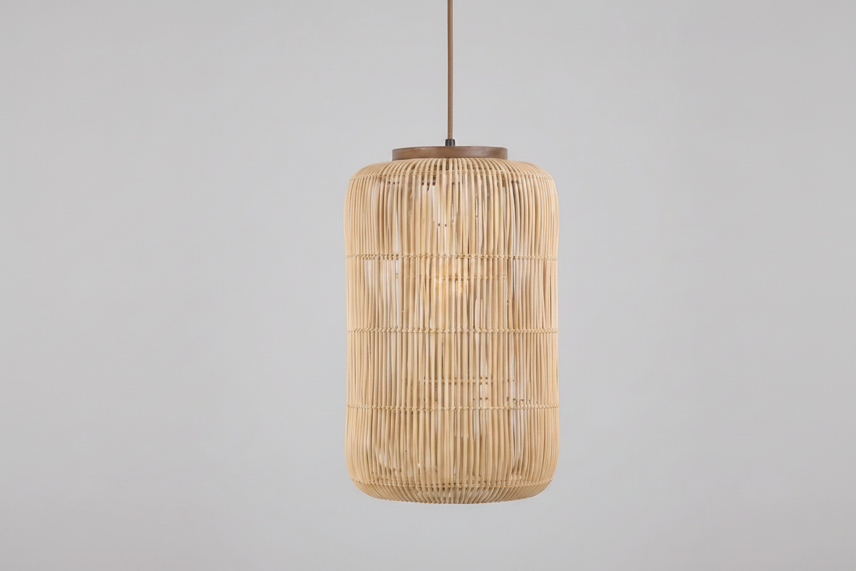 Elegant Rattan Pendant Light with Hand-Knitted Wicker Design | Cozy Ambiance for Living Spaces 1